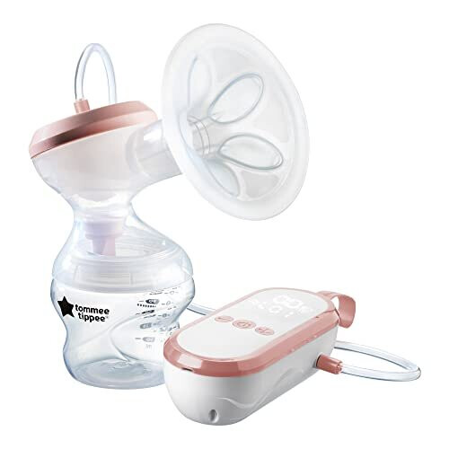Made for Me Single Electric Breast Pump, Massaging Silicone Cup, USB Rechargeable, Quiet, Portable, Express Modes, Baby Bottle Included