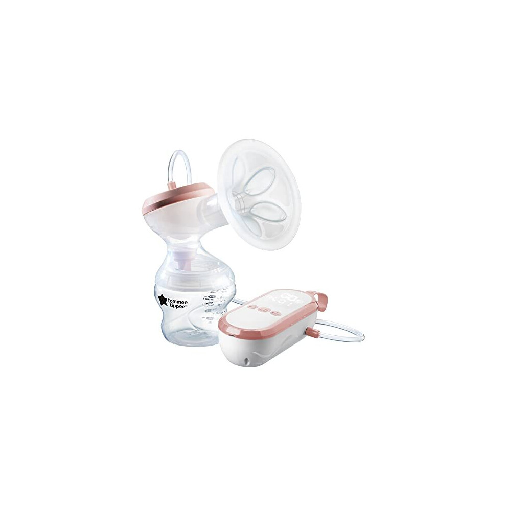 Tommee Tippee Made For Me Single Electric Breast Pump, Massaging Silicone Cup, Usb Rechargeable, Quiet, Portable, Express Modes, Baby Bottle Included