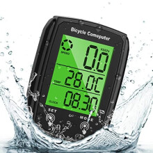 Bike Computer, Universal 19 Functions IP54 Waterproof Bicycle Speedometer Odometer, GPS Cycling Computer with LCD Backlight Display Touch Screen,