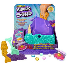 Kinetic Sand, Mermaid Crystal Playset, 481g of Play Sand, Gold Shimmer Sand, Storage and Tools, Sensory Toys for Kids Aged 3 and up