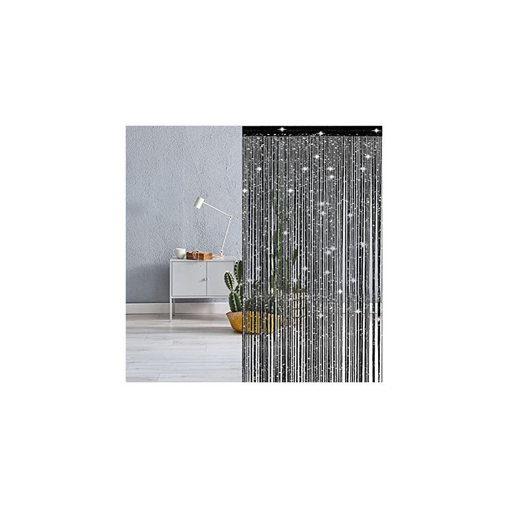 String Door Curtains, Backdrop Curtain, Glitter Fly Screens for Doors, Door Screens for Keeping Out Flies for Doorways Divider Decotations 39" X 78.7"