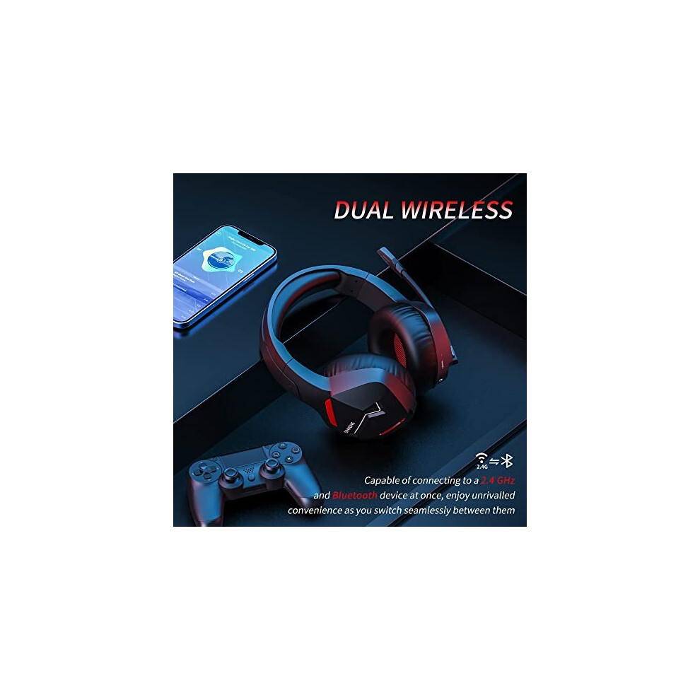 Wireless Gaming Headset with Microphone for PC PS4 PS5 PlayStation