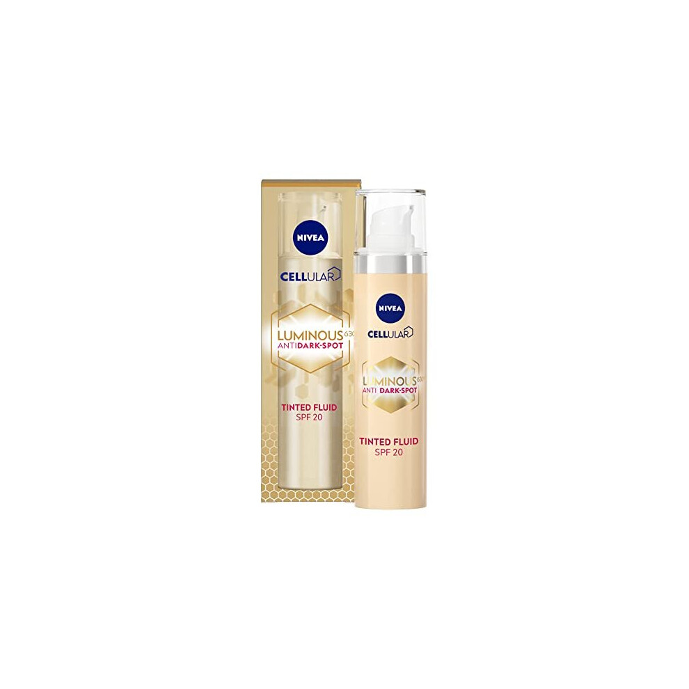 Nivea Dark/Cream Cellular Luminous 630 Anti- Spot Tinted Fluid Spf 20 Double Corrector (40Ml), Correcting Spot Facial Concealer For Luminous Skin