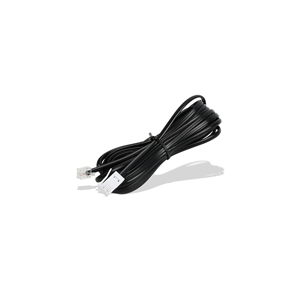 Telephone Extension Cable 5M for Home & Office, BT Phone Plug to RJ11 Male, 2 Pin 6P2C Lead for Landline, Modem, Fax(Black)