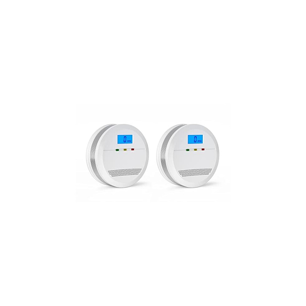 Carbon Monoxide Detector CO Alarm EN 50291 Certified, Carbon Monoxide Alarm with LCD Display, Replaceable Battery Operated (Not Included 3 AA