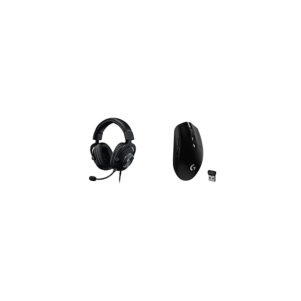 G Pro X Over Ear Gaming Headset, Black and Logitech G G305 EWR2 Wireless 6 - Button Gaming Mouse, Black