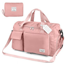 Travel Duffel Bag, Foldable Gym Bag Overnight Weekend Bags for Women, Lightweight Hospital Bag with Wet and Dry Separation Bag, Large Holdall Bag