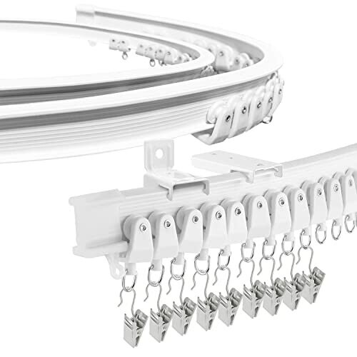 Bendable Curtain Rail for Bay Window 3m/9.8Ft Flexible Curved Ceiling ...