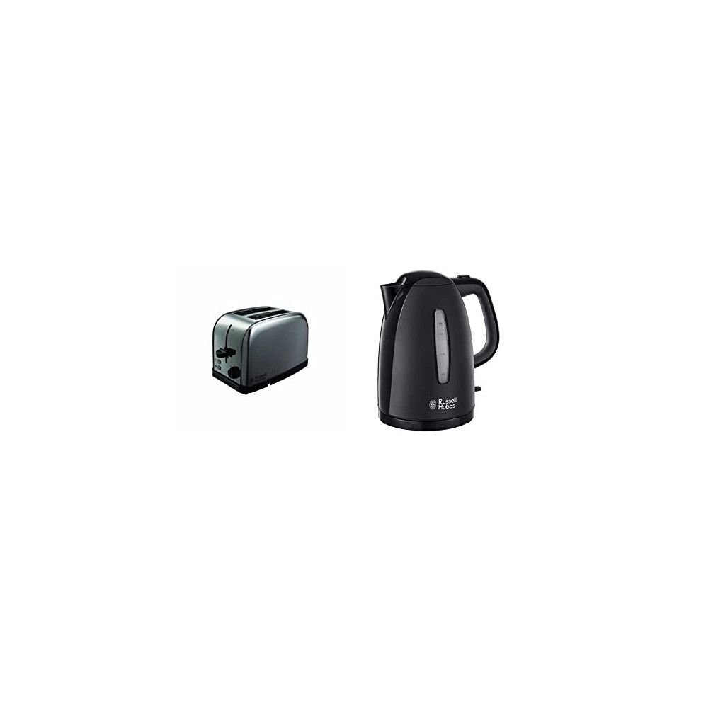 Futura 2-Slice Toaster 18780 - Stainless Steel Silver & Textures Plastic Kettle 21271, 1.7 L, 3000 W - Black