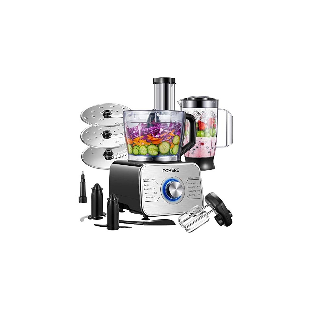 Food Processor Multifunctional, 3-Speed Food Processor and Blender Combo with 3.5 L Bowl, 1.5 L Blender Jug, Simple Operation for Blending, Dicing,