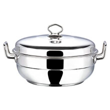 Stainless Steel 6 pcs Deluxe Multi Kadai with Idli, Dhokla and Patra Plates (Induction Base) Idli Maker Dhokla Maker Patra Maker Multi Steamer