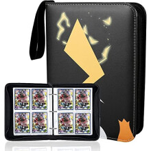 Card Binder Compatible with Pokemon, Waterproof PU Pokemon Card Album, Card Collector Album Holder, Fits 400 Cards with 50 Removable Sleeves