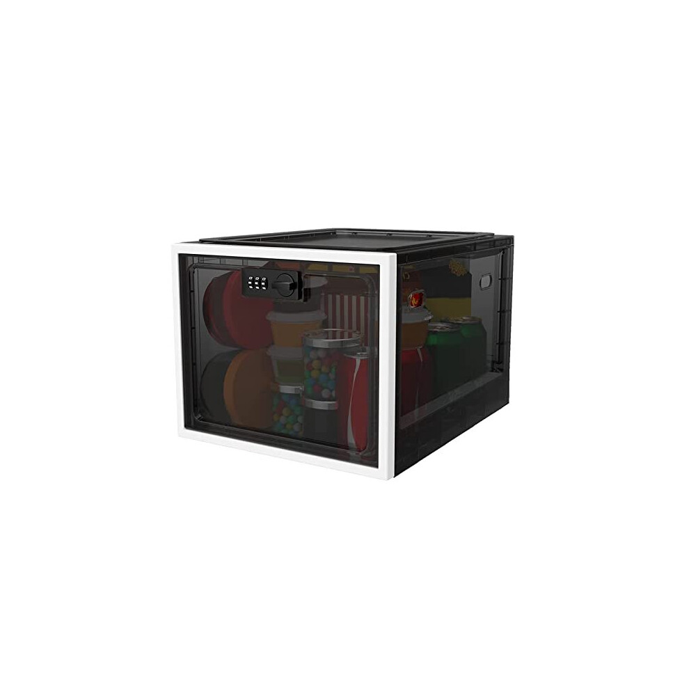 Lockable Box for Food, Medicine Storage Box with Lock, Transparent Lock Box Organizer for Fridge Food, Medicines, Phone, Toy, Home Safety