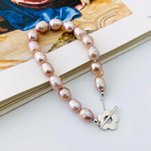 TrustDavis Real 925 Sterling Silver Sweet Baroque Pearl Bracelet For Women Wedding Party Fine S925 Jewelry DS623
