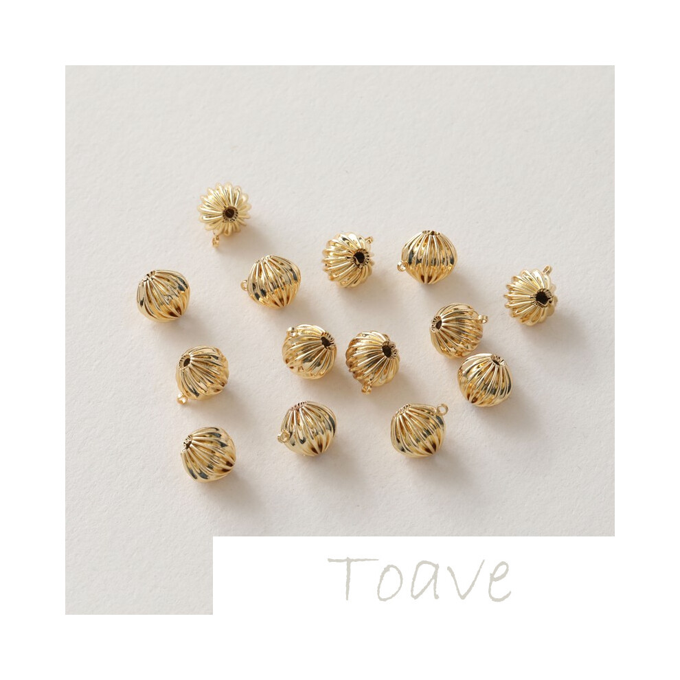 Gold-covered folds straight hole round beads with circle diy beaded bracelet necklace bracelet pearl-image-OPC-PBS86VW-NEW