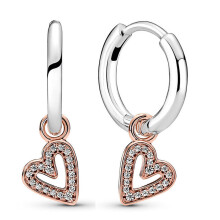 925 Sterling Silver Earring Flying Butterfly Pearl Freehand Heart Droplets Hoop Earring For Women Jewelry Gift