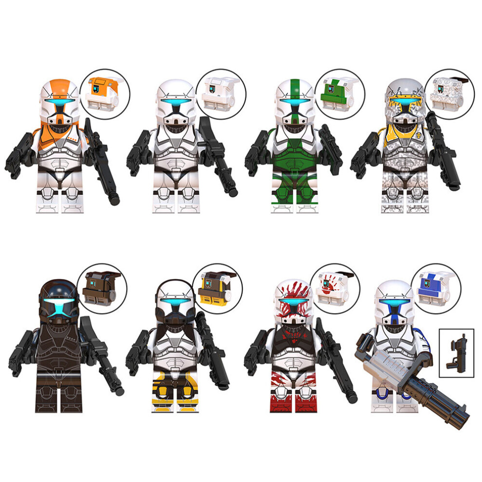 (Style B 8pcs) 8pcs/16pcs Star Wars Clone Soldiers Mini Doll Gift Suitable