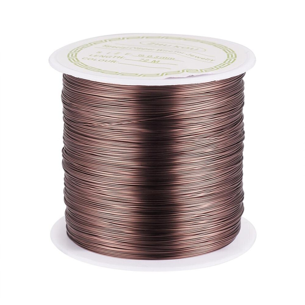 (SaddleBrown White-0.3mm 72M Roll) 1 Roll Copper Wire Copper Beading Wire 0.3mm 0.6mm 0.8mm for jewelry making DIY Bracelet Necklace Accessories