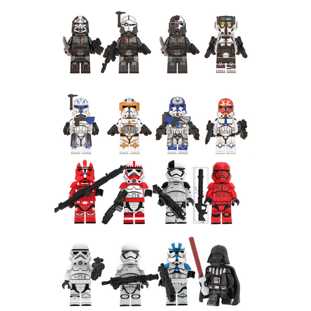 (Style C 16pcs) 16pcs/8pcs Star Wars Clone Troopers Minifigures Gift Fit Lego