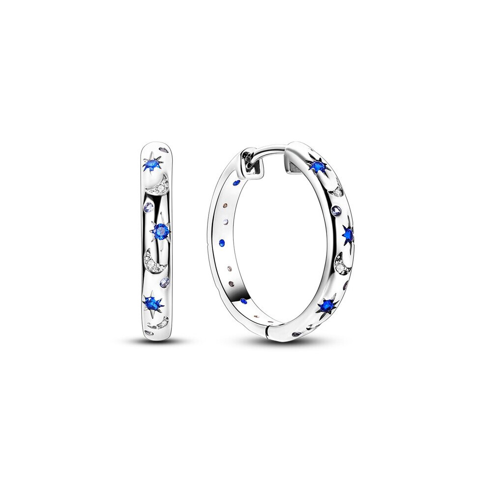 925 Sterling Silver Earring Zircon Star Moon Circle Hoop Earrings For Women Making Jewelry Wedding Engagement Multicoloured
