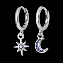 Star and Moon Earrings 925 Sterling Silver Lovely Rabbit and Carrot Wedding Earrings Women Studs Earings Jewelry