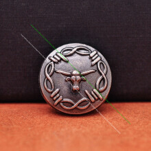 20PC 19mm Silver Western Barbed Wire Longho Bull Head Leathercraft Horse Saddle Tack Belt Concho Rivet Stud Screwba