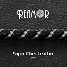 RUIMO 6mm Round Braided Leather Cord Fiber String Leather Rope DIY Bracelet Making Accessories