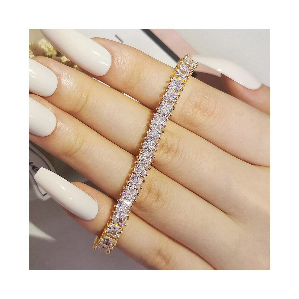 Princess 3mm Silver Bracelet Bangle on Hand for Women Anniversary Gift Jewelry Moonso S5451-image-OPC-PBS8DWH-NEW