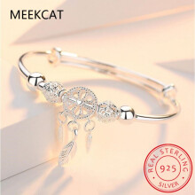 Dream Catcher Feather Tassel Charm Bracelet For Women Silver 925 Bangle Silver 925 Jewelry Accessories