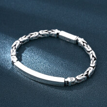 Solid Real S925 Sterling Silver Buckle Unisex Bracelet Retro Style Glossy Simplicity Bracelets Fine Jewerly Gift Retail