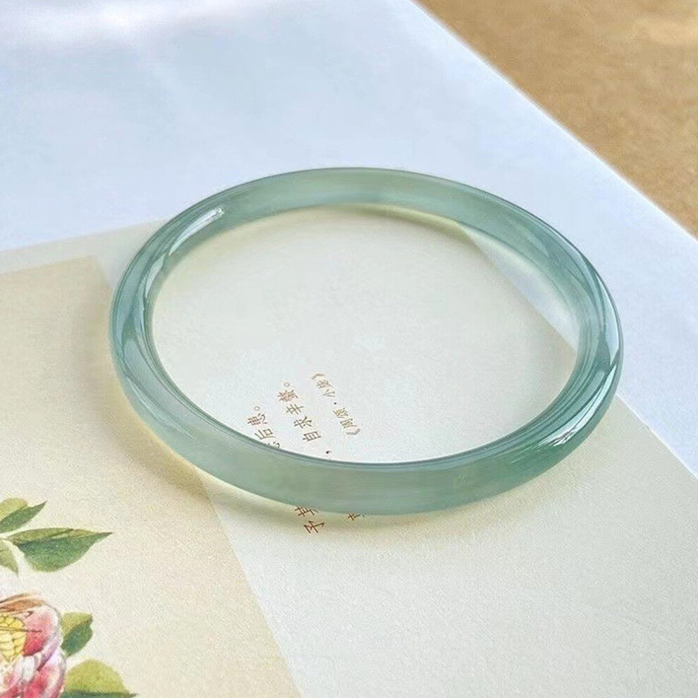 Natural Oil JADE Bracelet Ice-Seed Round Women's Oil-blue Jade-Bangles High Ice A Handring Jewelry-image-OPC-PBS8F7B-NEW