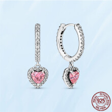 Hot 925 Silver Moon & Stars Heart Earrings For Women Silver Jewelry Gift For Lover Wedding Engagement