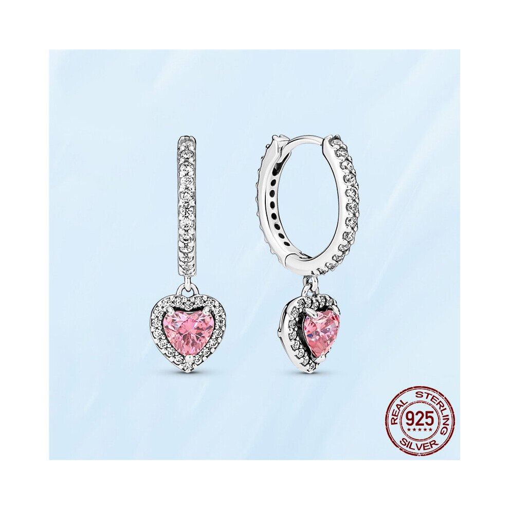 Hot 925 Silver Moon & Stars Heart Earrings For Women Silver Jewelry Gift For Lover Wedding Engagement