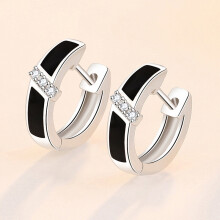 100% 925 Sterling Silver Stud Earrings Round Earring For Women Jewelry