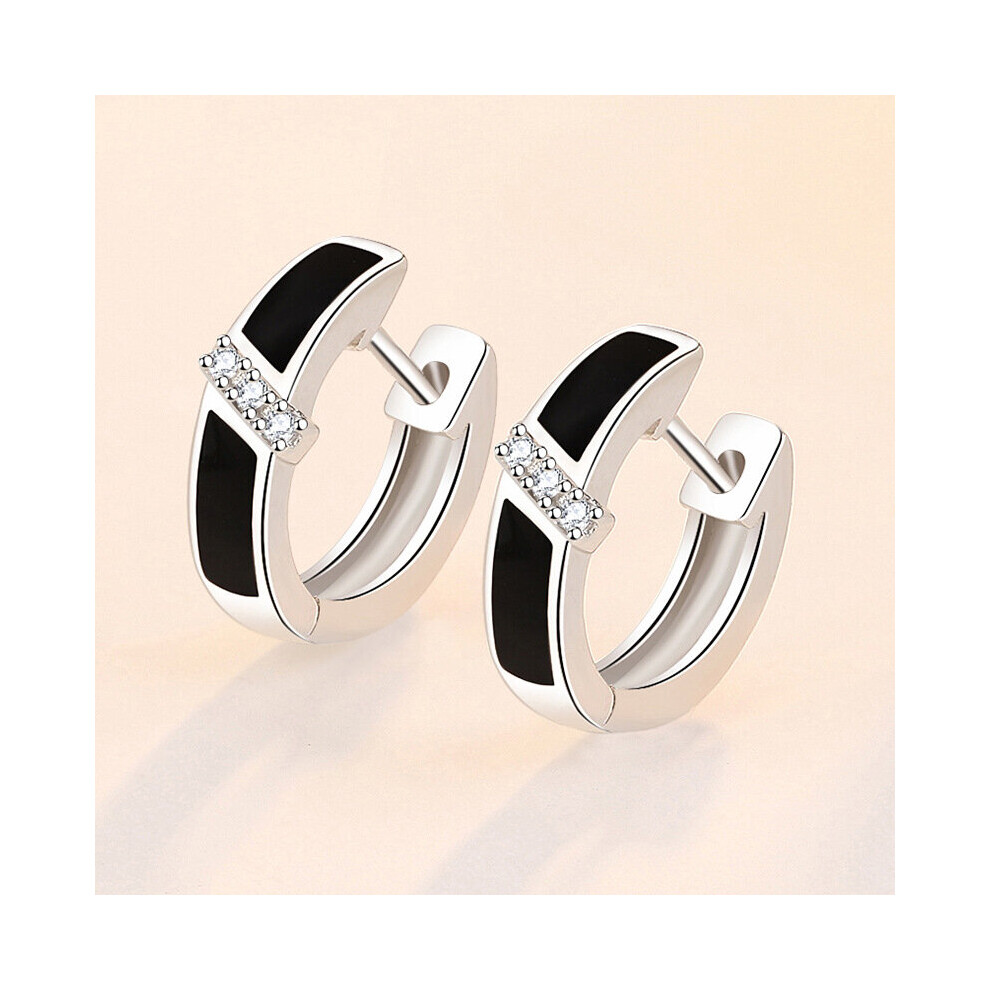 100% 925 Sterling Silver Stud Earrings Round Earring For Women Jewelry Multicoloured