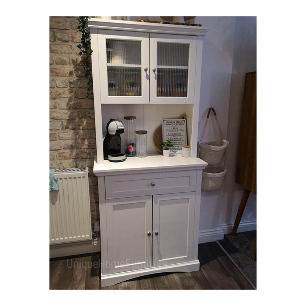 Kitchen Larder Unit Tall Storage Cupboard Modern White Pantry Cabinet Dresser