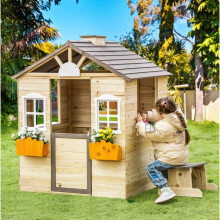 Wooden Kids Playhouse Outdoor Children Playcentre Garden Cottage Wendy House