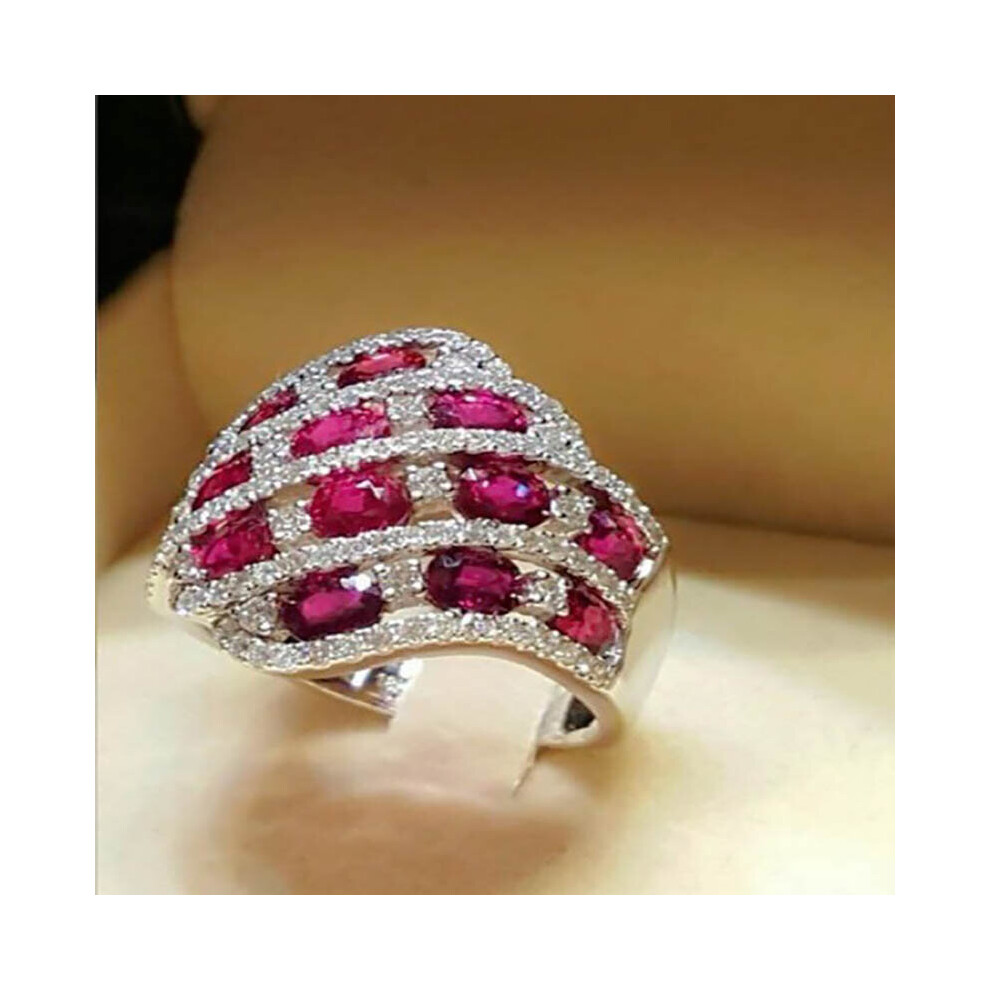 JoiasHome 925 sterling silver ring creative inlaid sapphire conch shape engagement diamond ring female size 6-10-image-OPC-PBS8JZJ-NEW