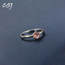 CSJ Zultanite Ring Sterling Created Sultanite Change Round Cut 5MM Fine Jewelry Party Wedding Gift for Women