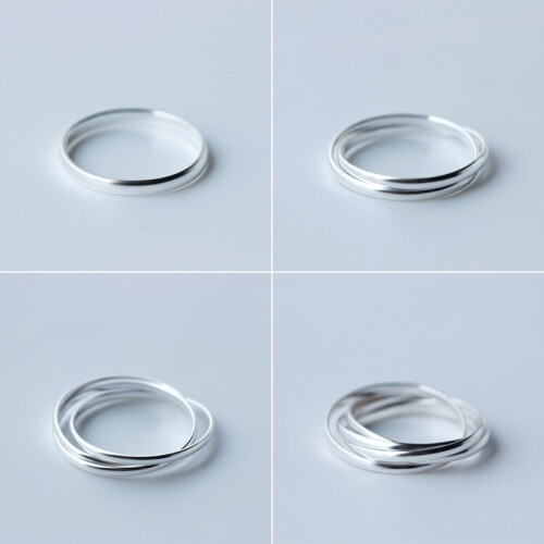 Hot Stackable Multi-Layer Slim Ring for Women Sterling Silver 925 Ring Fine Jewelry Bijoux 1