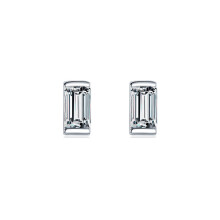 Emerald Cut Rectangle Clear CZ Ear Studs Solid 925 Sterling Silver Stud Earrings For Women Fine Jewelry