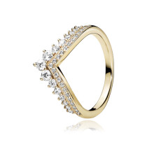 JZ3 198599c00 Princess Wishbone Ring Shining Wishbone Ring For Woman 925 Sterling Silver Rose High Jewelry