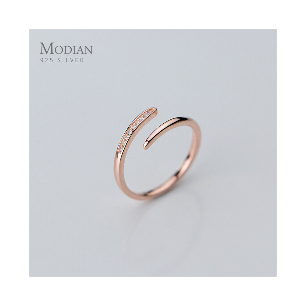 Real 925 Sterling Silver rose Ring For Women Adjustable Rings Wedding Engagement Minimalist Jewelry-image-OPC-PBS8NFY-NEW