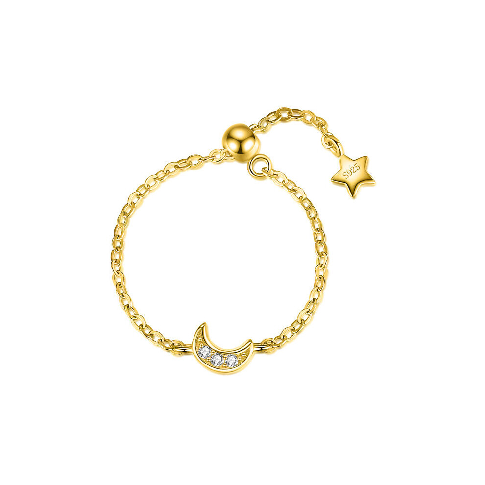 TrustDavis 925 Sterling Silver Moon Chain Adjustable Ring For Women Wedding Silver 925 Ring Jewelry Gift DA204-image-OPC-PBS8NRX-NEW