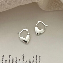 SHANICE 100% S925 Sterling Silver Large Heart Hoop Earrings For Women Stainless Steel Statement Earrings Friendship Jewelry