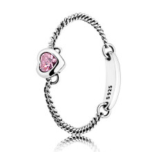 Spirited Heart With Pink&blue&clear Crystal Ring 925 Sterling Silver Ring For Women Wedding Party Gift Europe Fine Jewelry