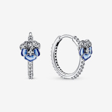 925 Sterling Silver Butterfly & Pansy Flower Hoop Earrings For Women Freehand Heart Hoop Earrings DIY Jewelry
