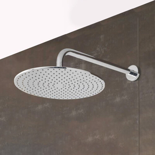 NES Home Bathroom  Fixed Chrome Rainfall Shower Round Head With Rubber Nozzles 250mm