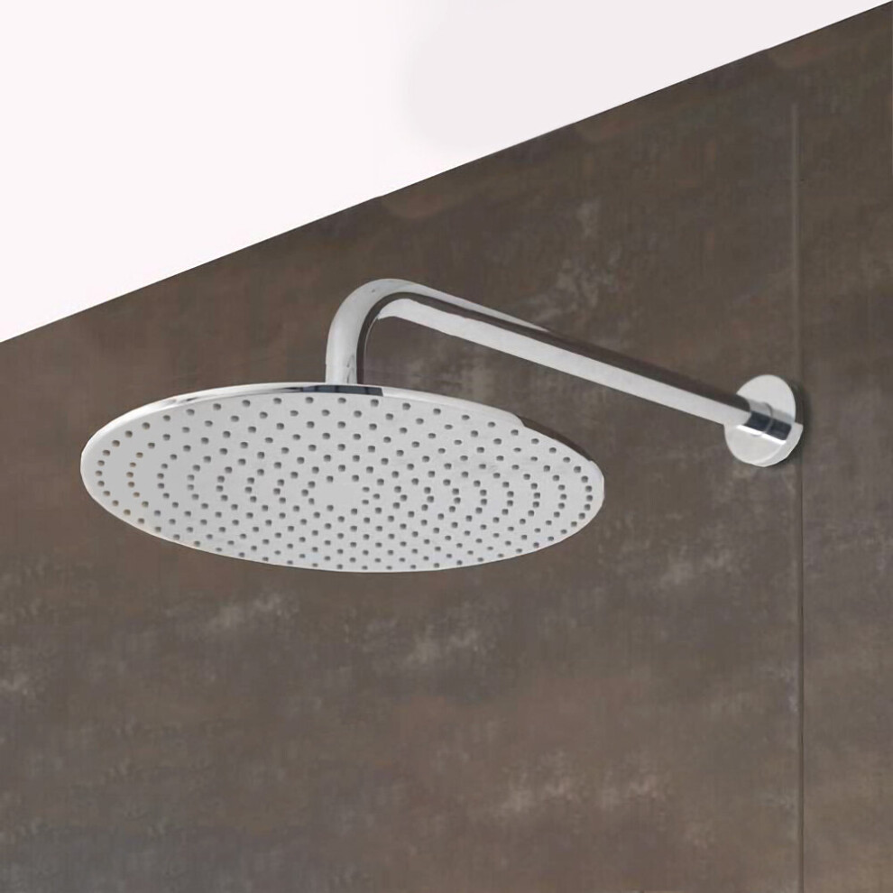 Bathroom  Fixed Chrome Rainfall Shower Round Head With Rubber Nozzles 250mm