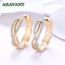 925 Silver 24mm 18K Twist Hoop Earrings For Women Wedding Jewelry